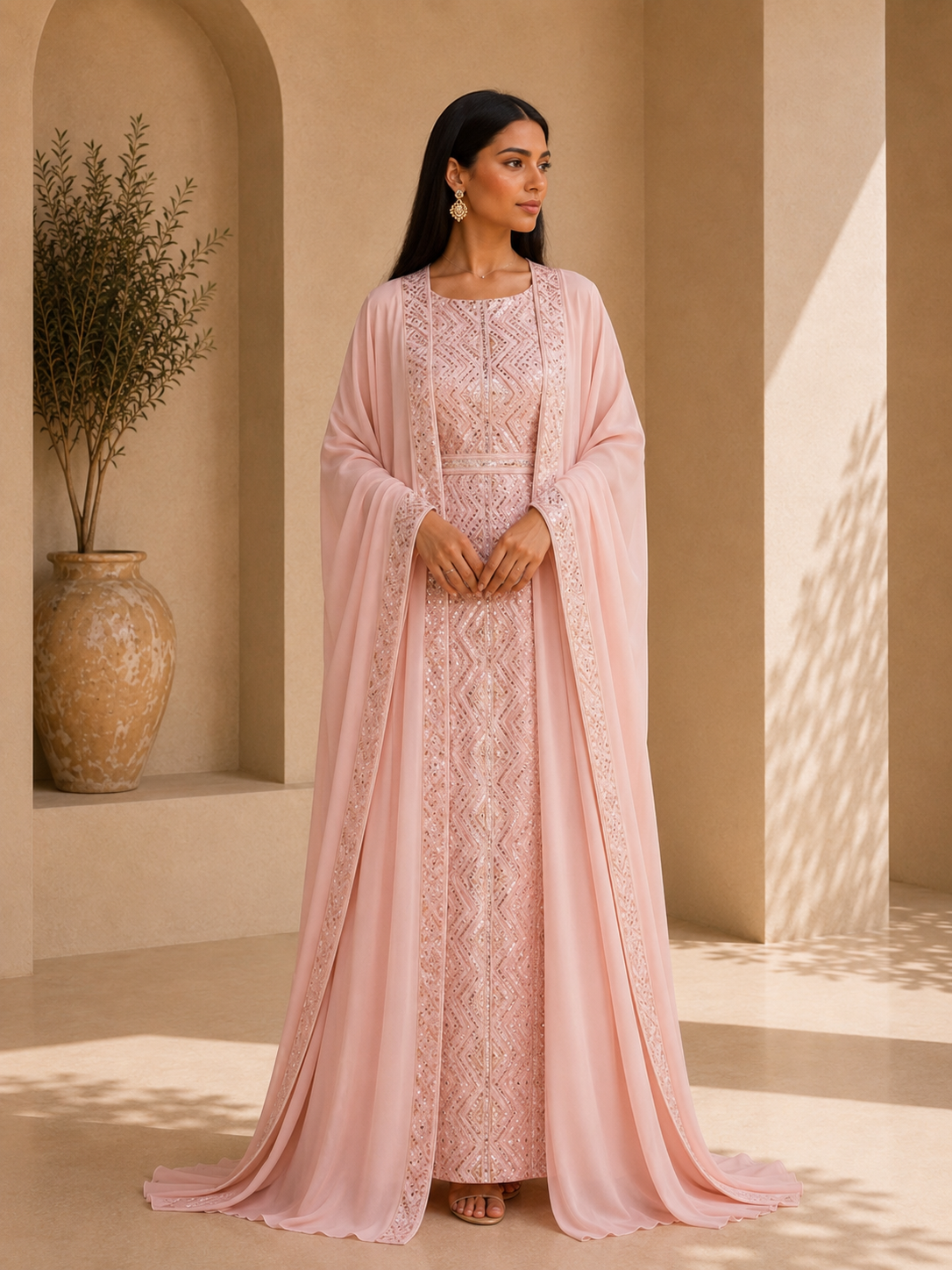 Sherazade – Abaya papillon satinée
