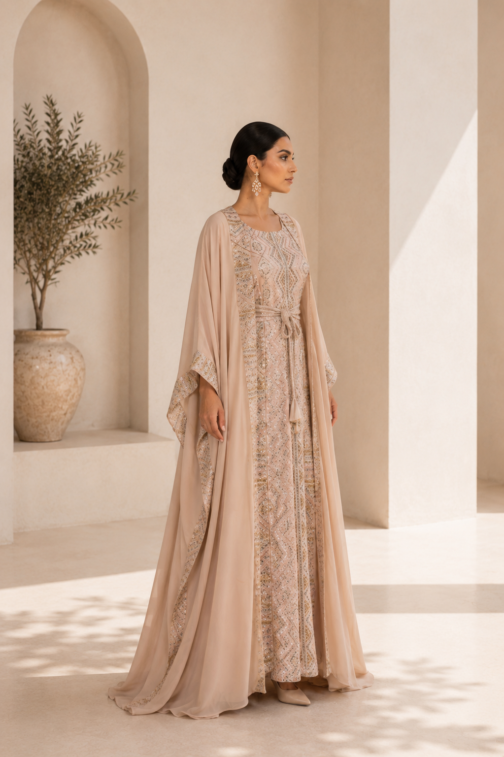 Sherazade – Abaya papillon satinée
