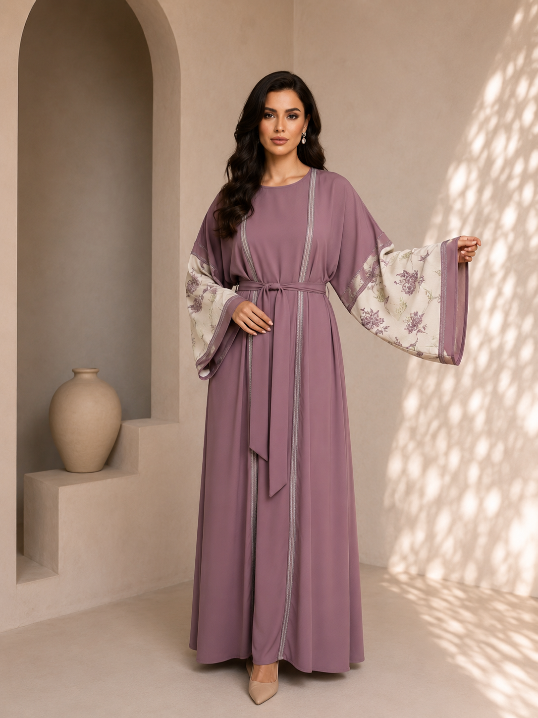 Hassna Kimono Mauve Élégance Florale