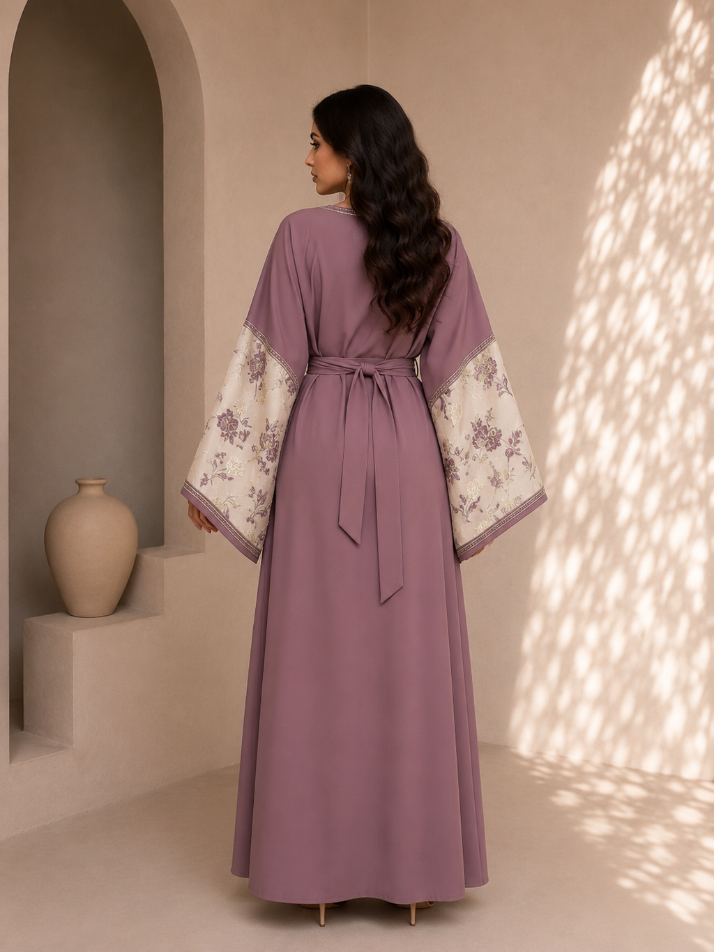 Hasna Kimono Mauve Élégance Florale