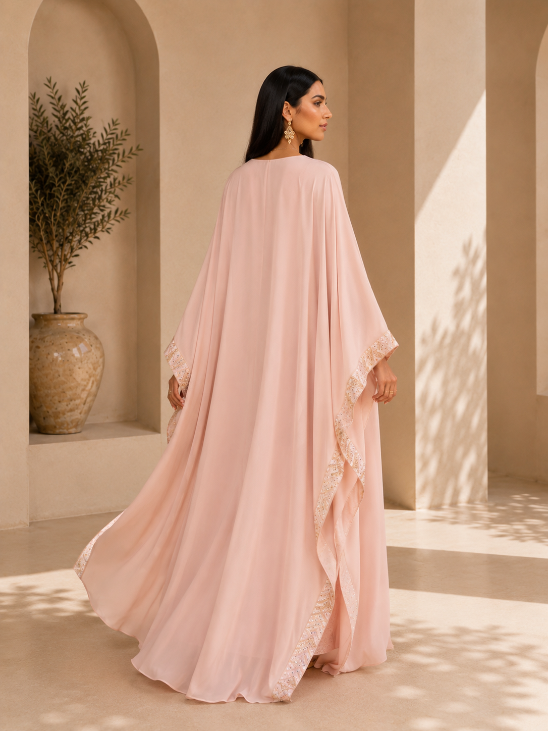 Sherazade – Abaya papillon satinée