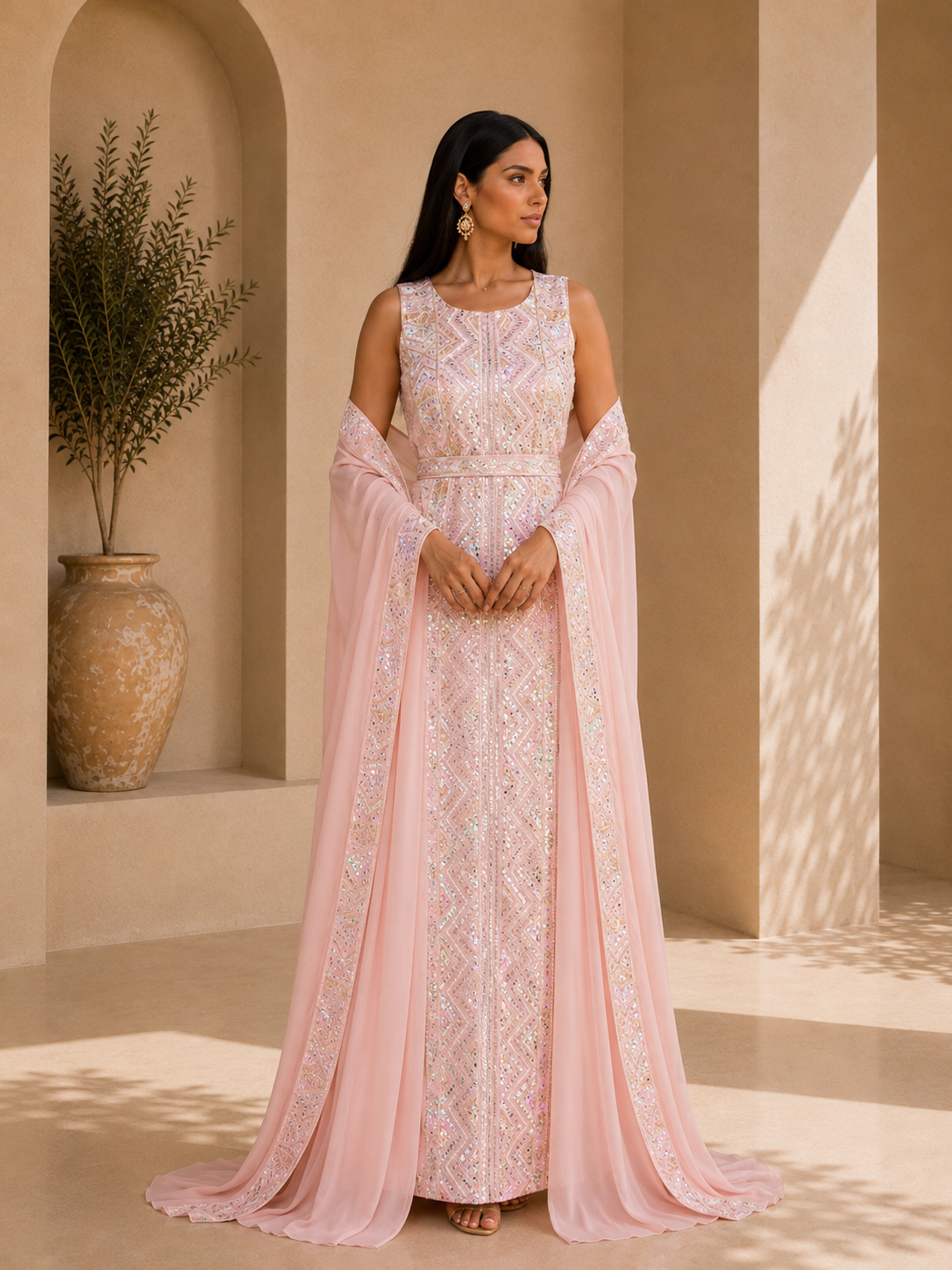 Sherazade – Abaya papillon satinée