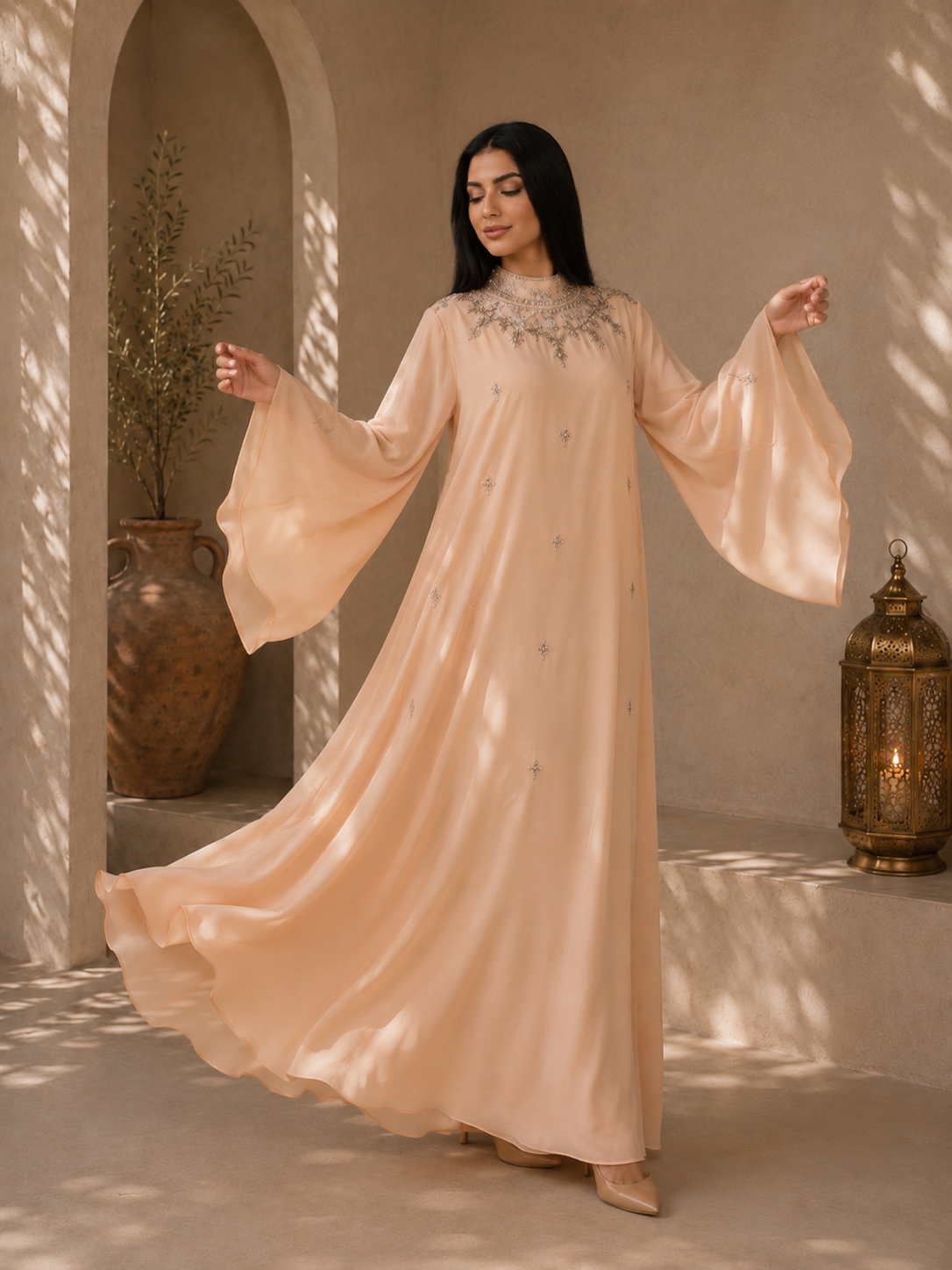 Sultana – Abaya satinée Dubaï